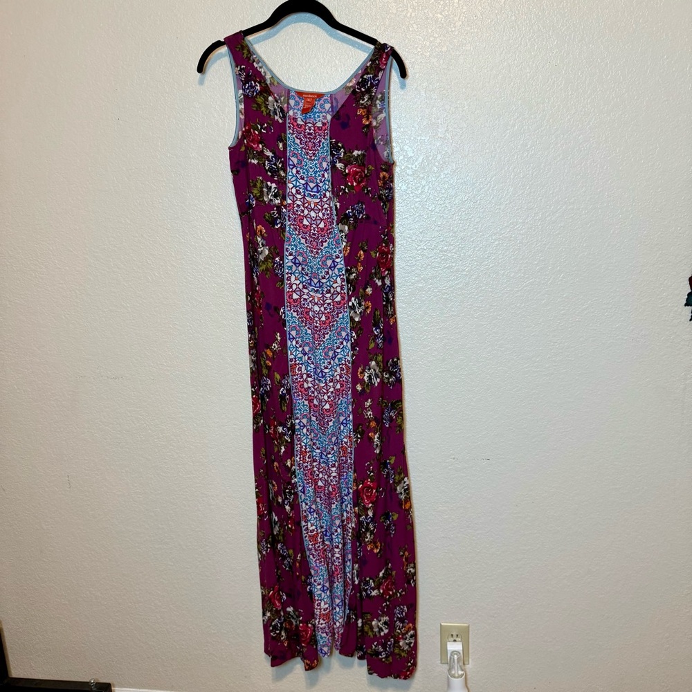 Sundance Tessarae Floral Boho Maxi Dress Maroon Size 6 - Picture 13 of 15